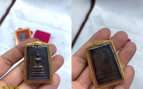 龙婆坤崇迪佛牌 纯金壳