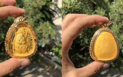 龙婆绝“百万富翁”版招财蜂王背掩面佛佛牌