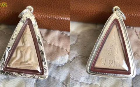 龙婆温白色模南帕亚女王佛佛牌