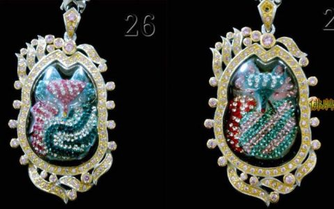 泰国古巴文力彩钻九尾狐仙佛牌