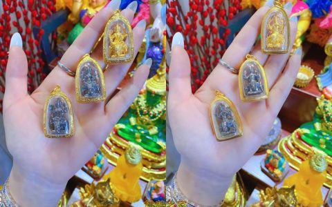 瓦诺寺庙骑象四面佛牌